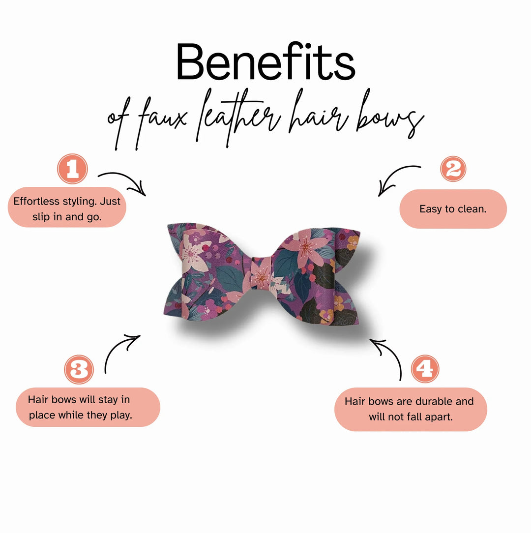 Faux Leather Hair Bows Grab Bag