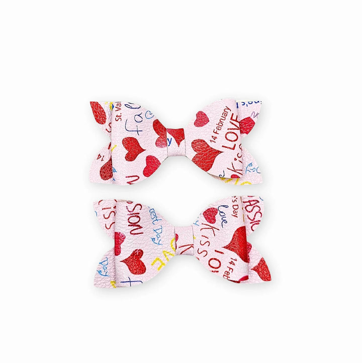 Luna | Be Mine Faux Leather Hair Bow Set