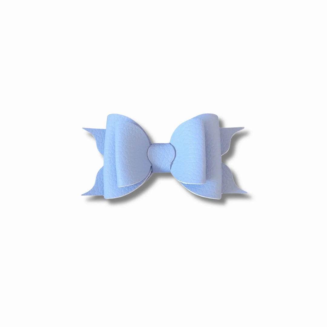 Ella | Sky Blue Faux Leather Hair Bow
