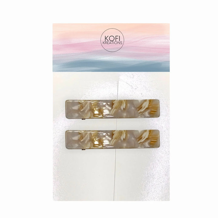 Opal Marble Hair Clips