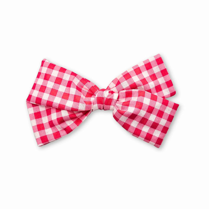 Audrey | Red Plaid Hand-Tied Hair Bow