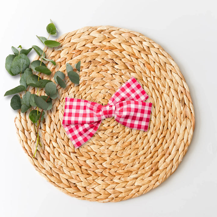 Audrey | Red Plaid Hand-Tied Hair Bow