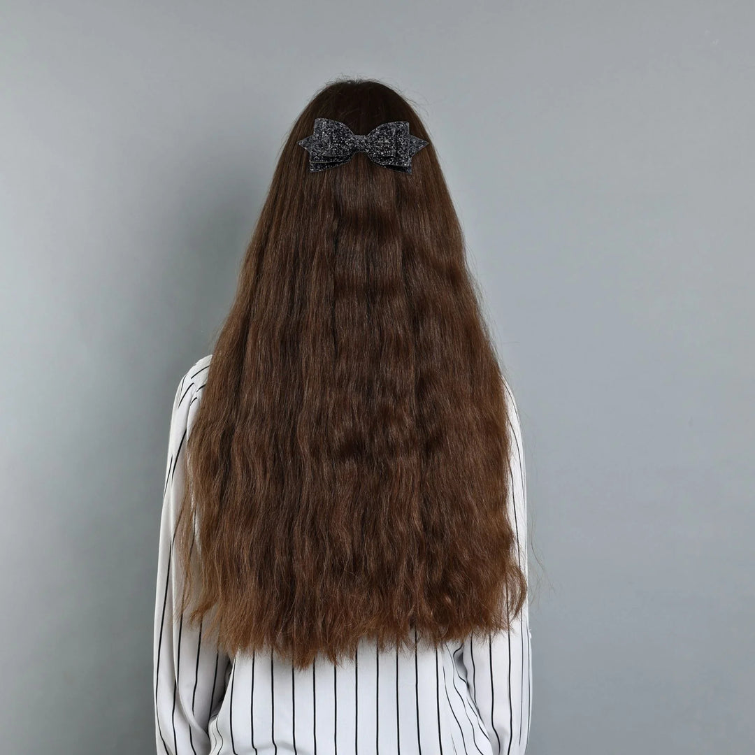 Black | Pepperdine Glitter Hair Bow