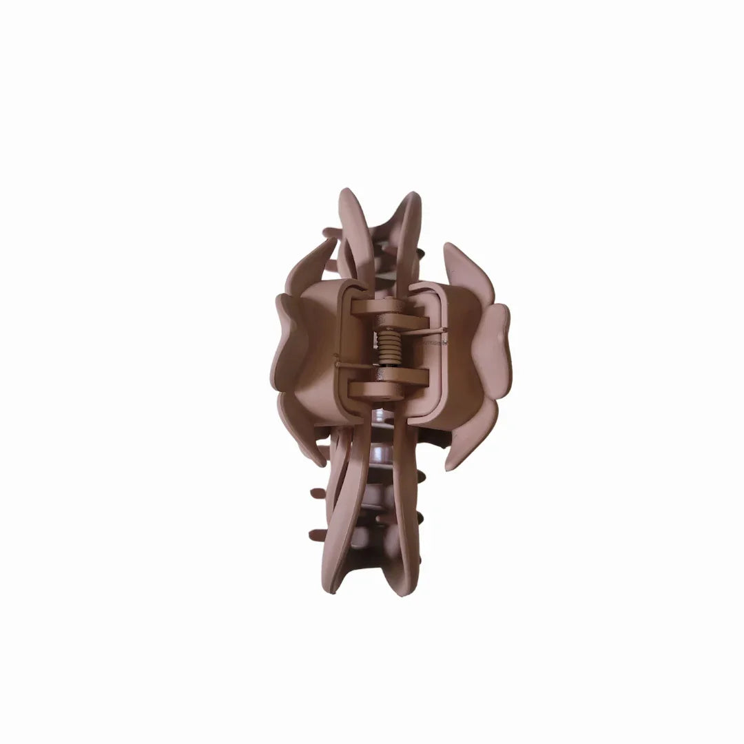 Brown Lotus Flower Hair Claw Clip