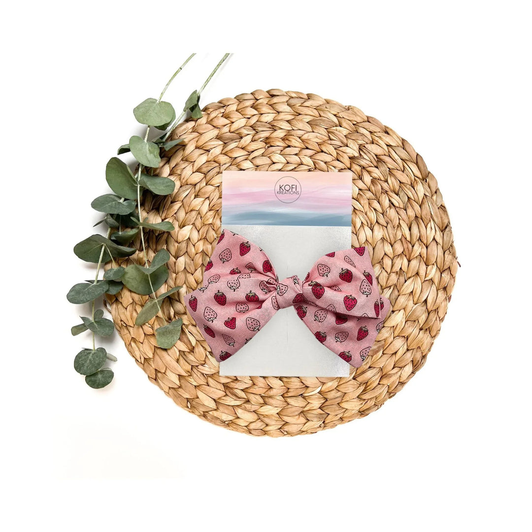 Audrey | Strawberry Hand-Tied Hair Bow