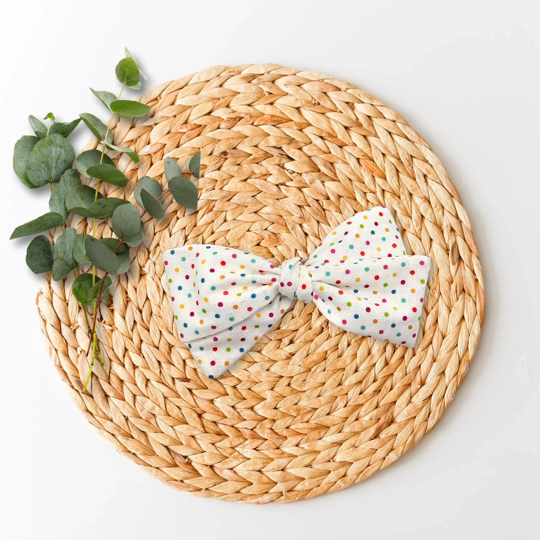 Audrey | Colorful Dots Hand-Tied Hair Bow