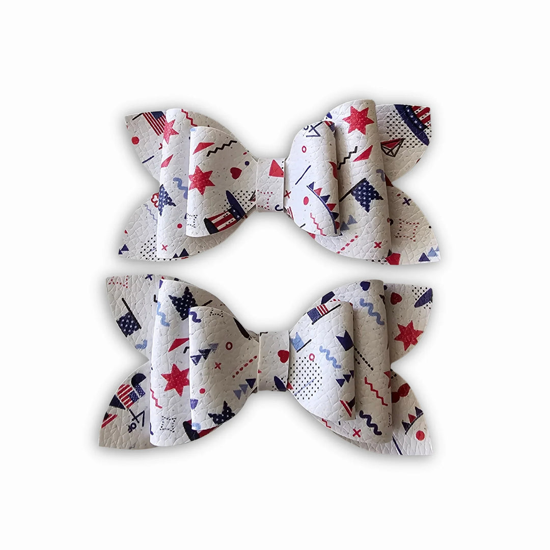 Luna | Party Parade Faux Leather Hair Bows