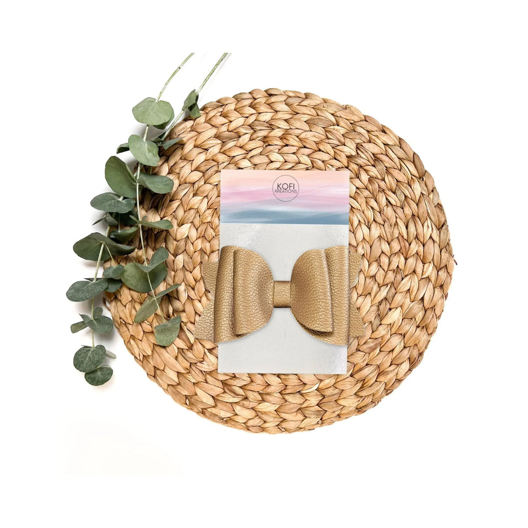 Josie | Copper Faux Leather Hair Bow