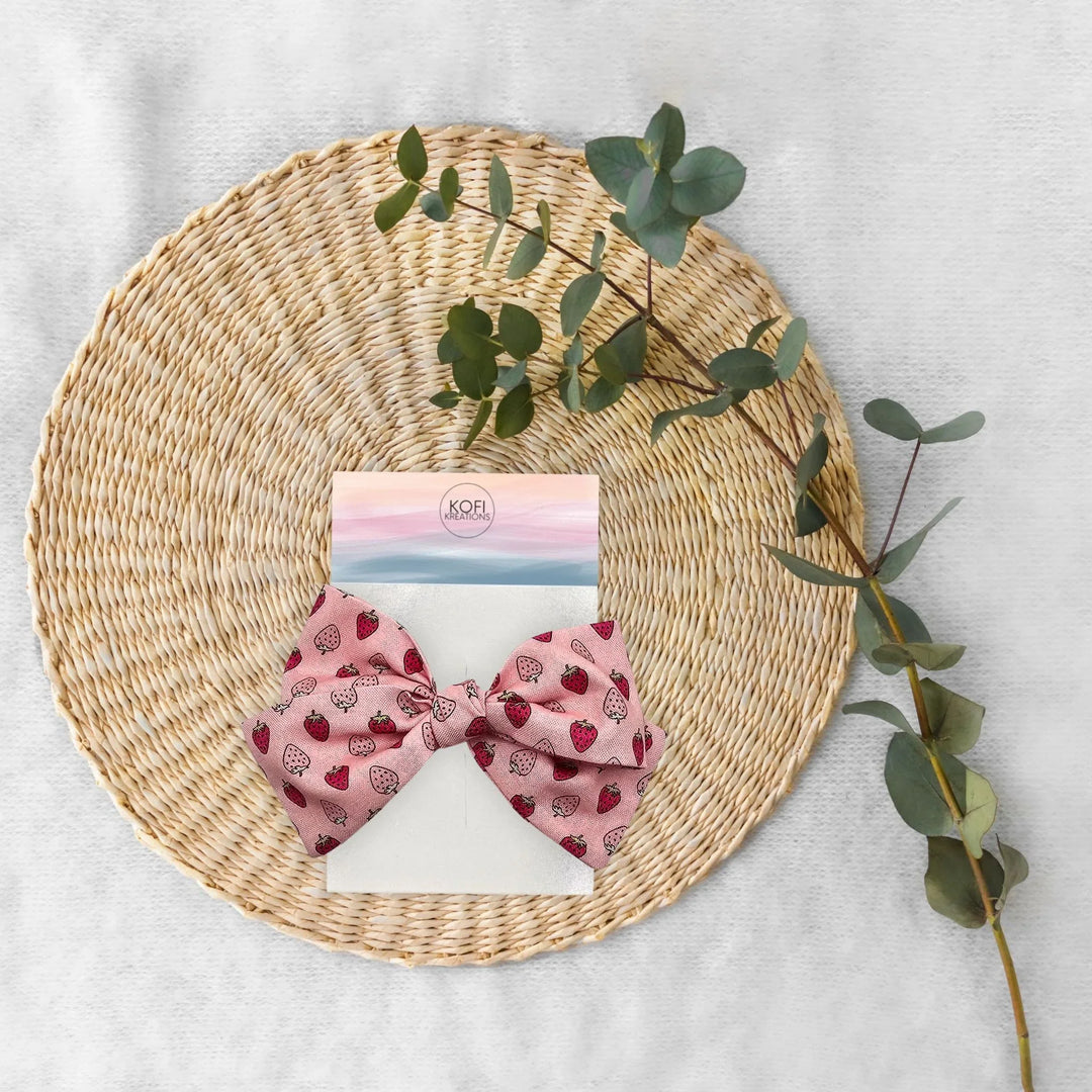 Audrey | Strawberry Hand-Tied Hair Bow