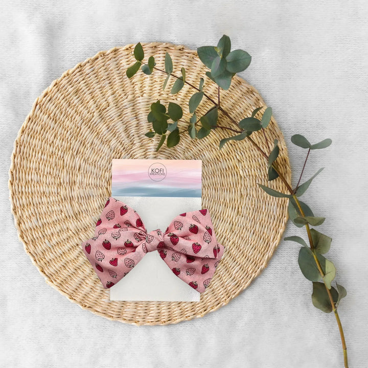 Audrey | Strawberry Hand-Tied Hair Bow