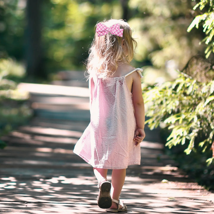 Audrey | Pink Plaid Hand-Tied Hair Bow