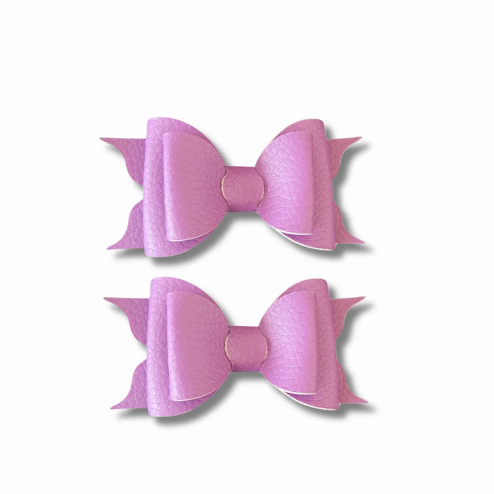 Ella | Plum Faux Leather Hair Bow