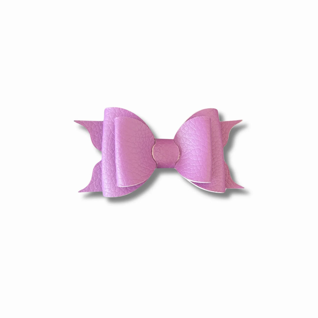 Ella | Plum Faux Leather Hair Bow
