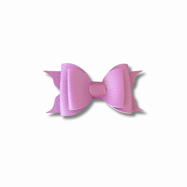 Ella | Plum Faux Leather Hair Bow