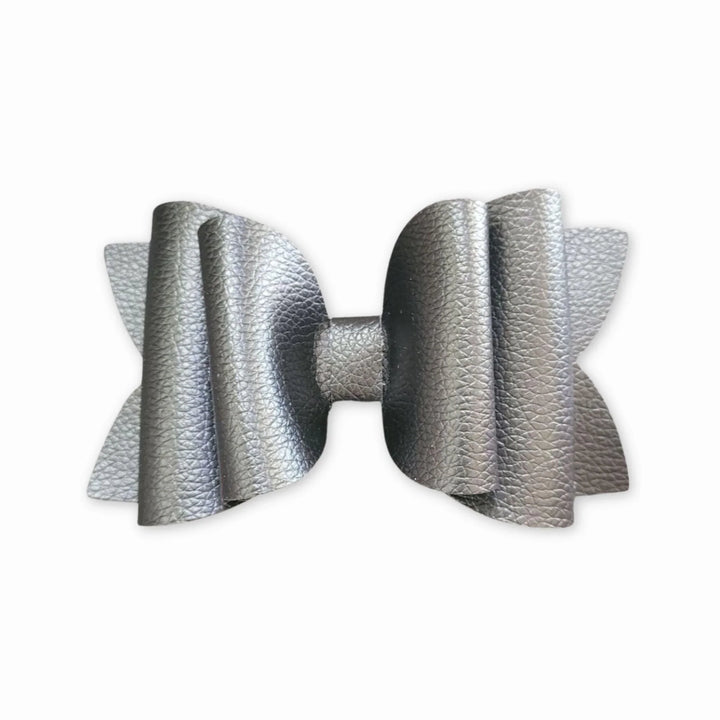 Josie | Black Faux Leather Hair Bow