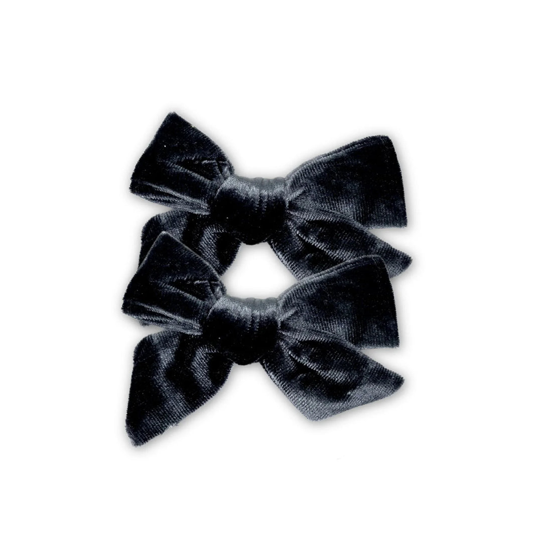 Black Velvet | Pigtail Set - Hand-Tied Bows