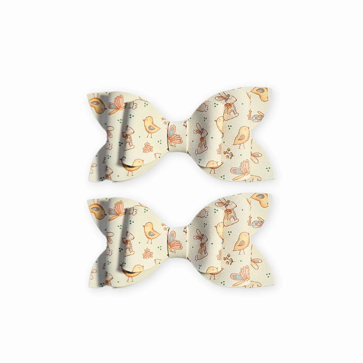 Luna | Vintage Spring Charm Faux Leather Hair Bow