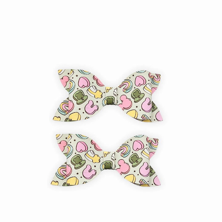 Luna | Rainbow Rapture Faux Leather Hair Bows