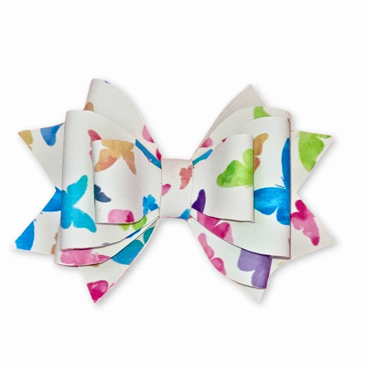 Abstract Butterfly | Faux Leather Hair Bow
