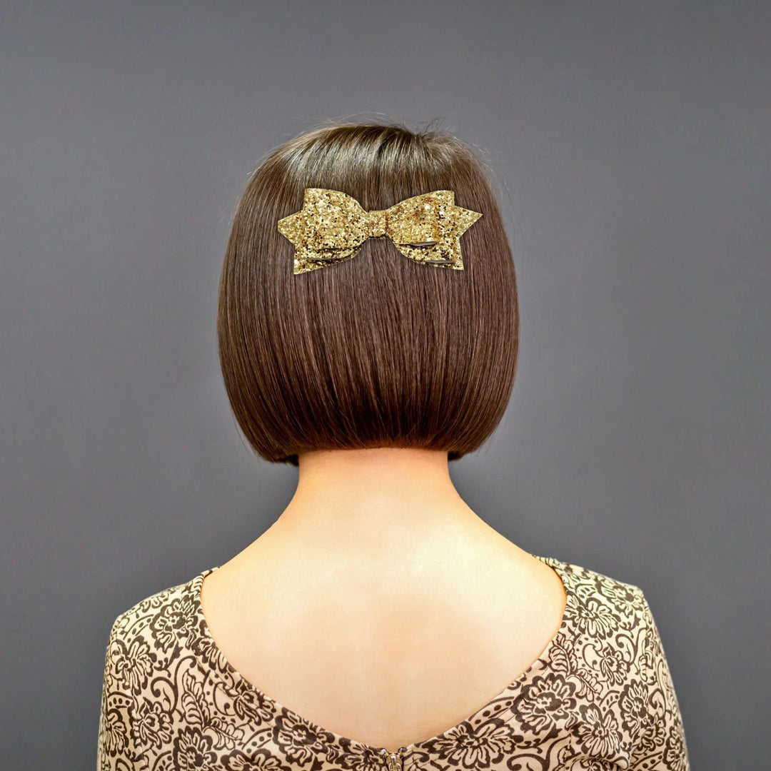 Gold | Pepperdine Glitter Hair Bow