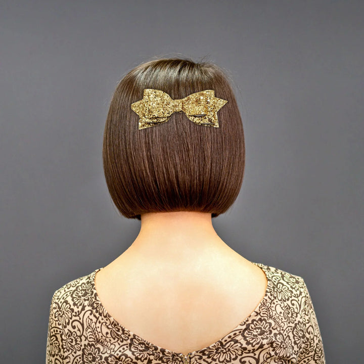 Gold | Pepperdine Glitter Hair Bow