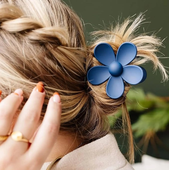 Gray Flower Hair Claw