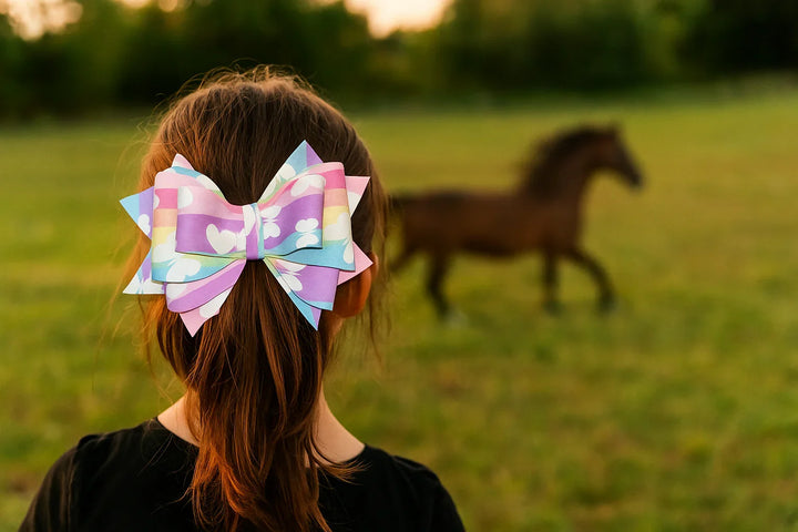 Rainbow Butterfly | Faux Leather Hair Bow