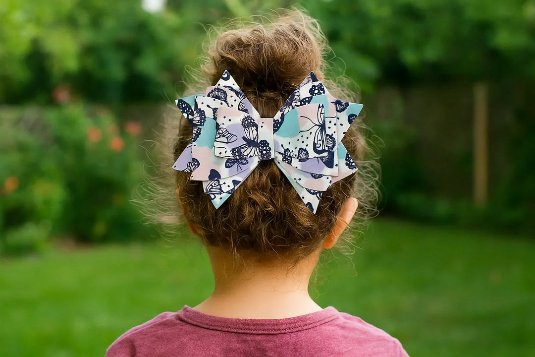 Blue Moon Butterfly | Faux Leather Hair Bow