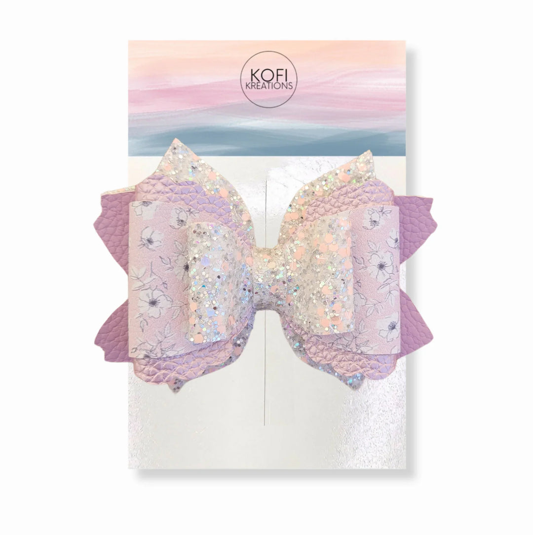 Lavender Flower Hair Bow