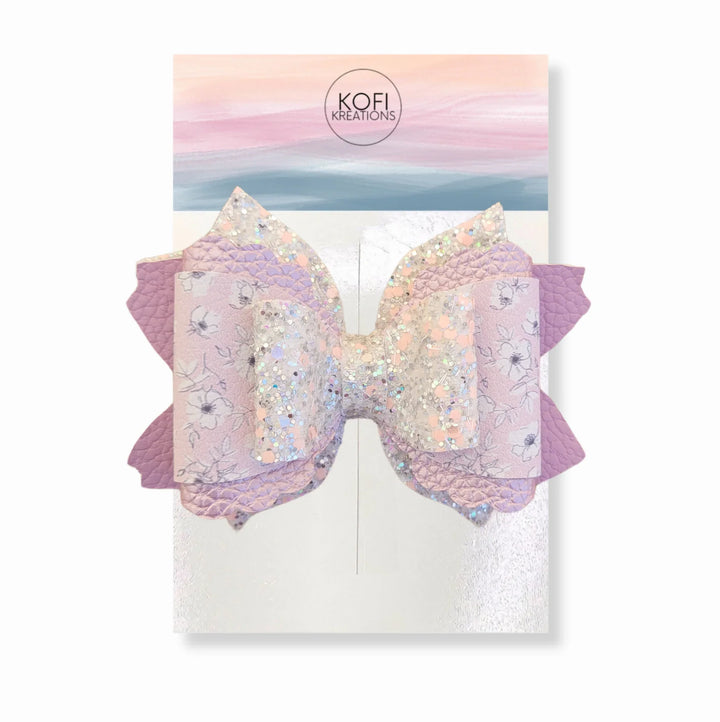 Lavender Flower Hair Bow
