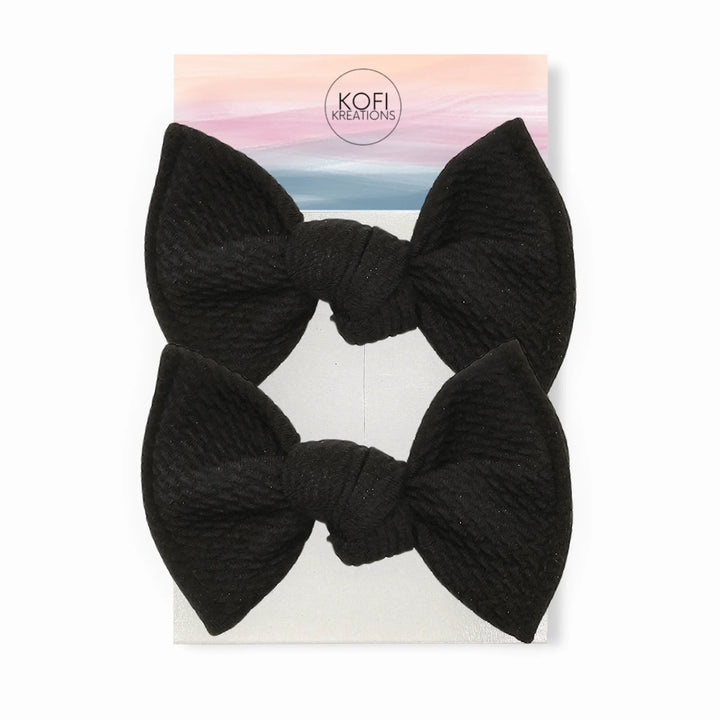 Black | Knot Hair Bows