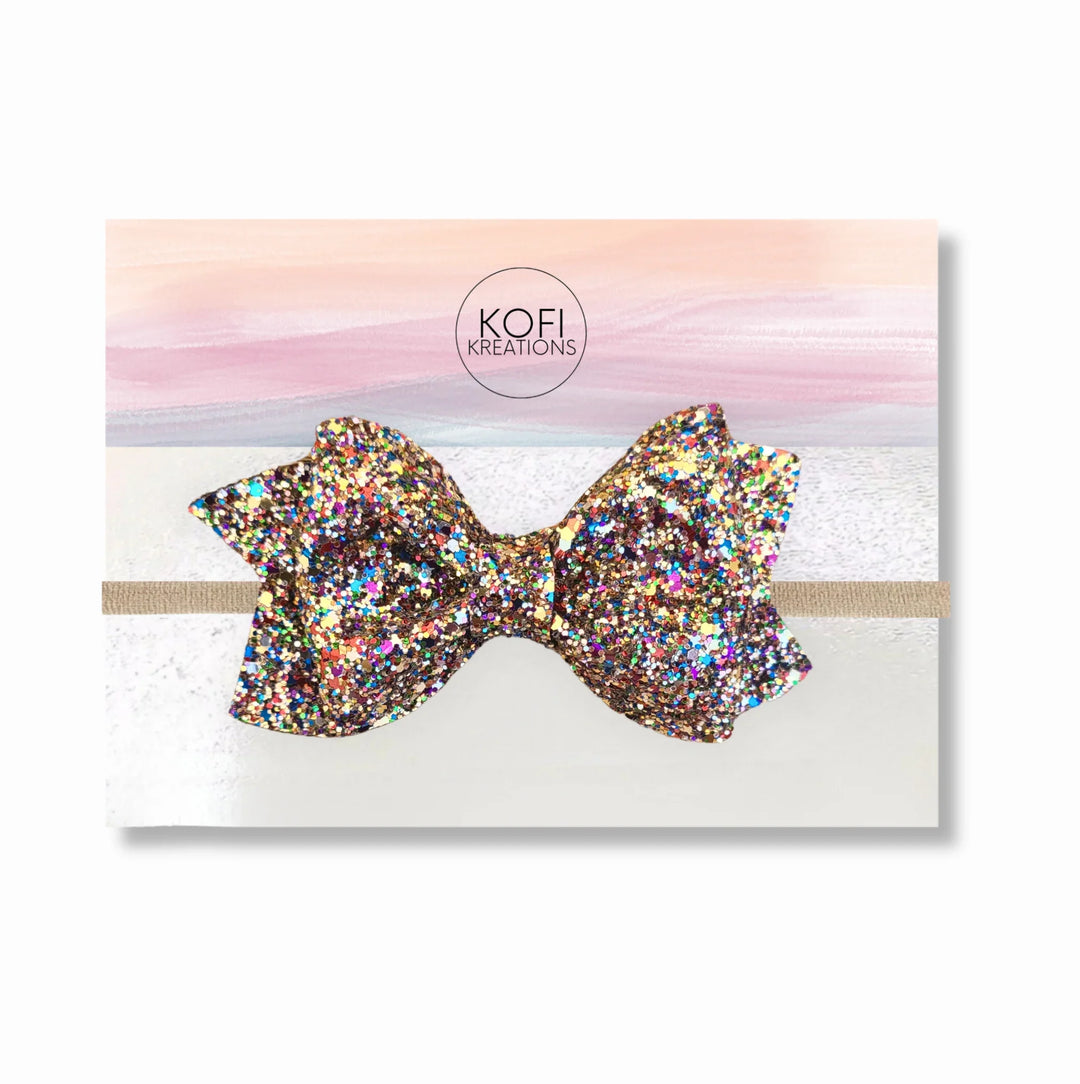 Confetti Glitter Pinch Hair Bow