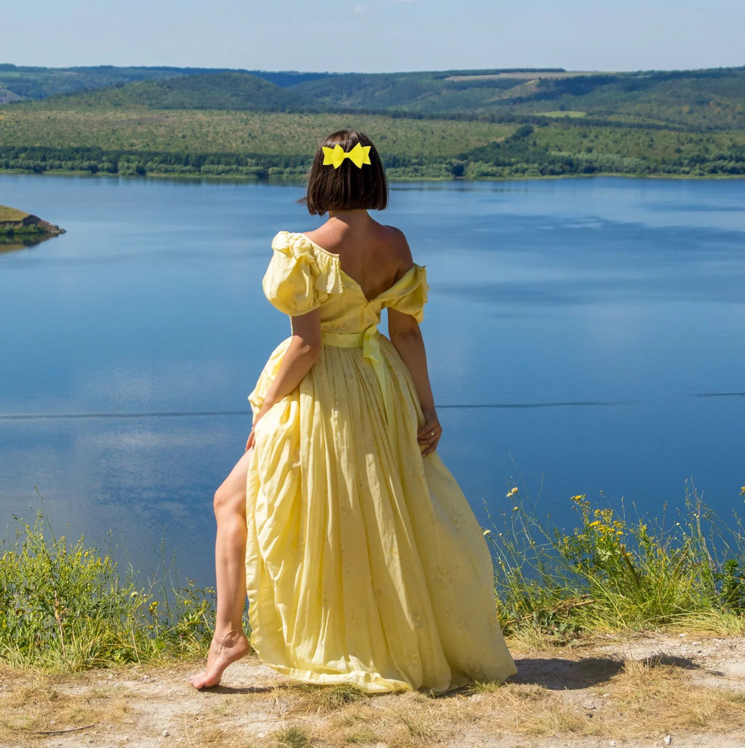 Yellow Persephone Hair Bow