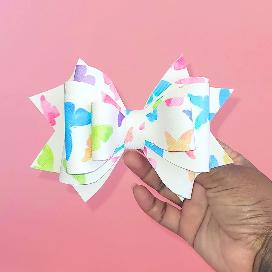 Abstract Butterfly | Faux Leather Hair Bow