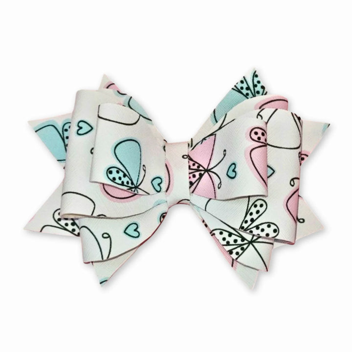 Hearts & Butterflies | Faux Leather Hair Bow
