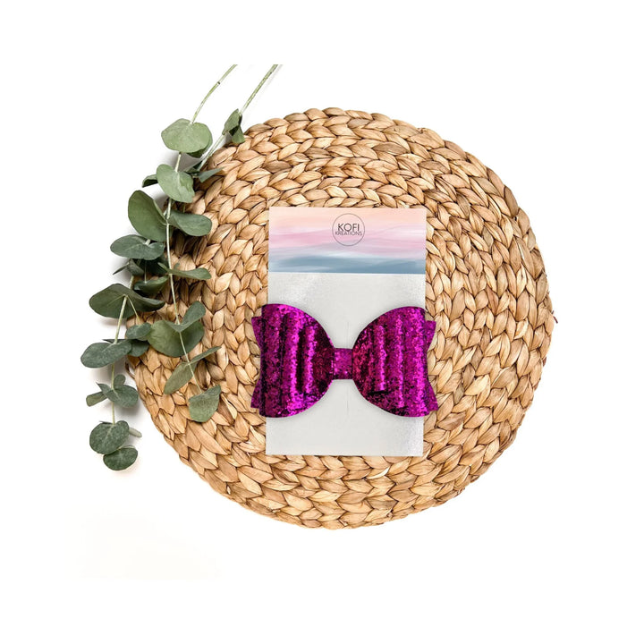 Fuchsia | Josie Glitter Hair Bow