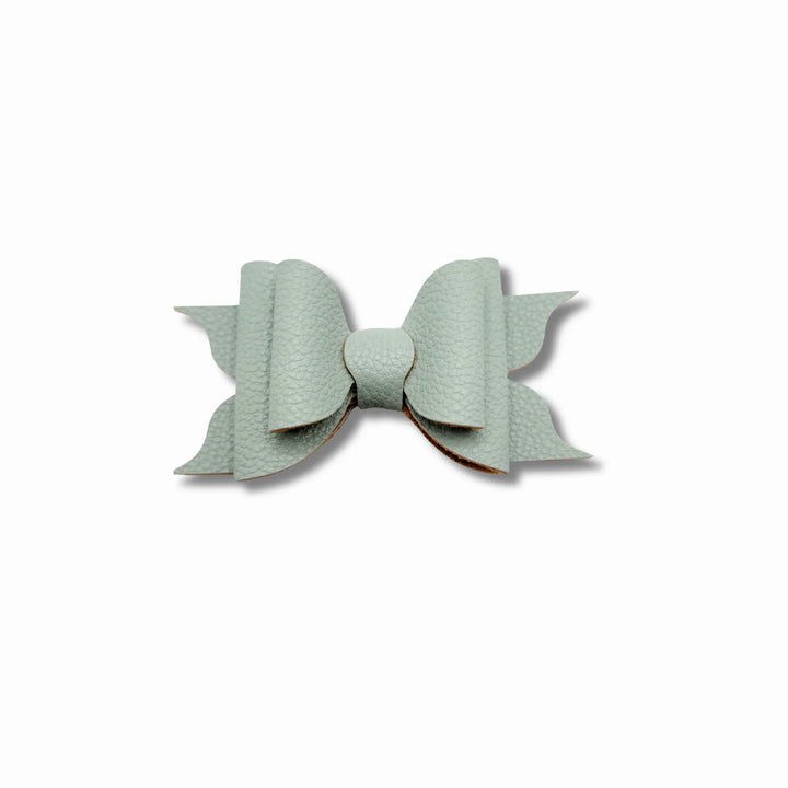 Ella | Aqua Faux Leather Hair Bow
