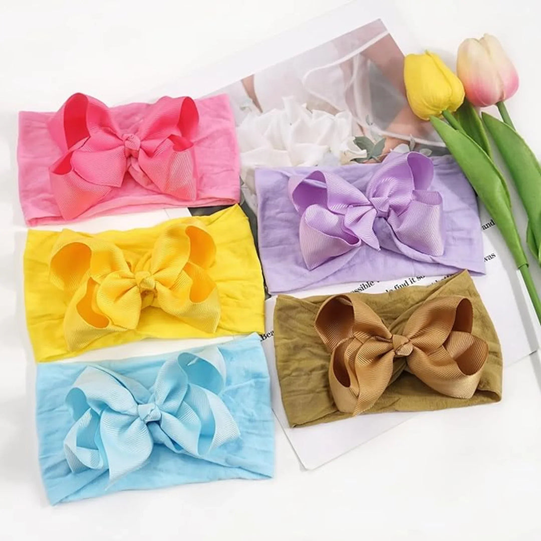 Gray Turban Bow Headband