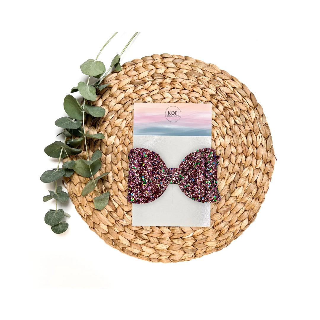 Rouge Pink | Josie Glitter Hair Bow