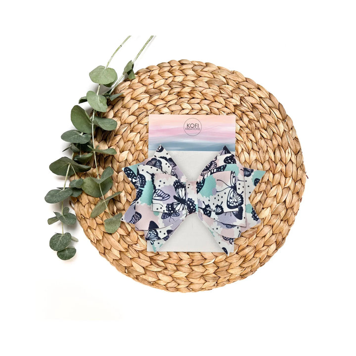 Blue Moon Butterfly | Faux Leather Hair Bow