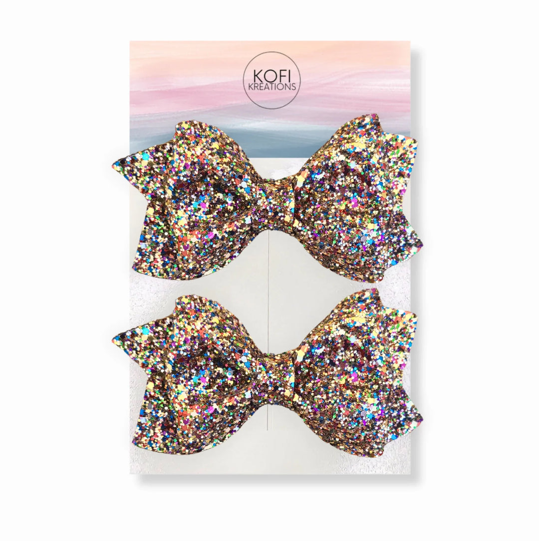 Confetti Glitter Pinch Hair Bow