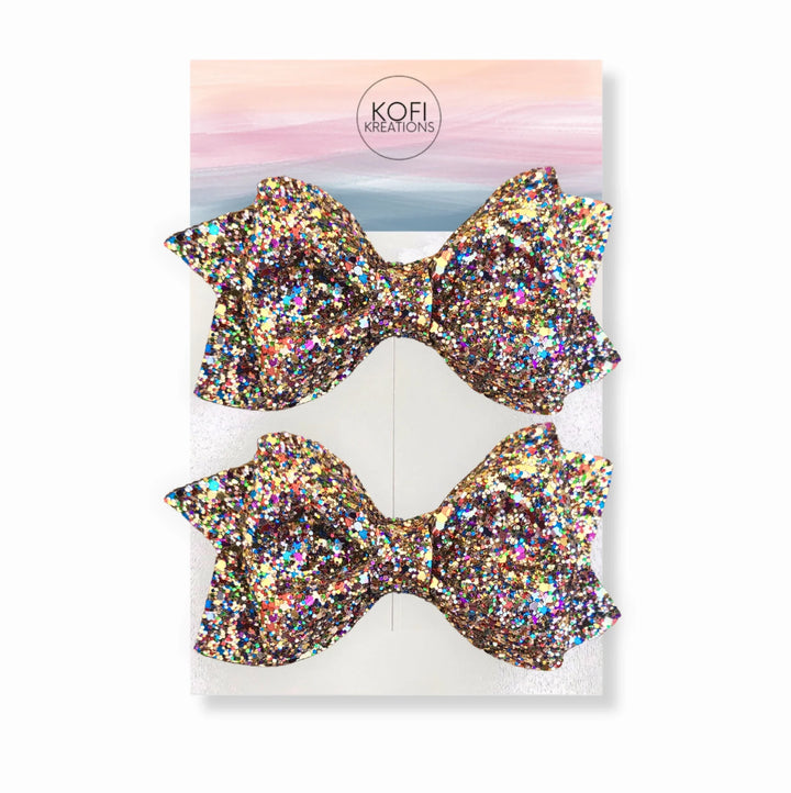 Confetti Glitter Pinch Hair Bow