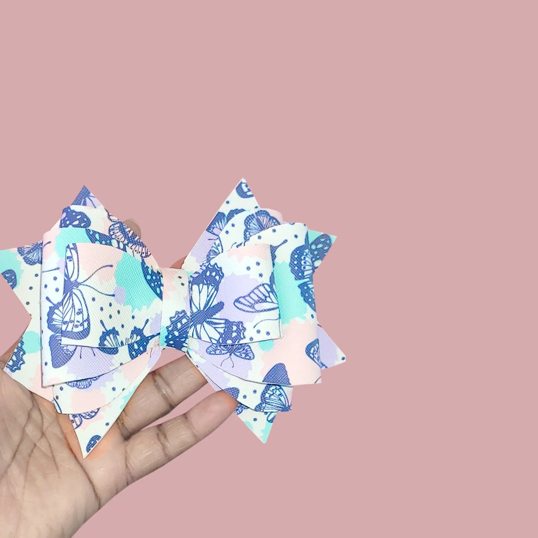 Blue Moon Butterfly | Faux Leather Hair Bow