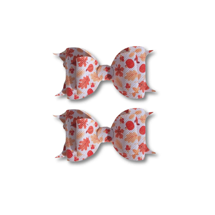 Ella | Fall Leaves Faux Leather Hair Bow