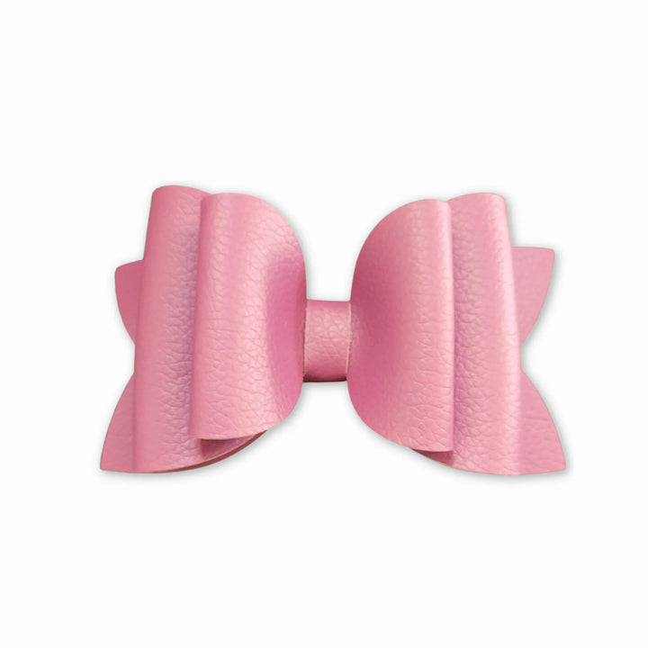 Josie | Pink Faux Leather Hair Bow