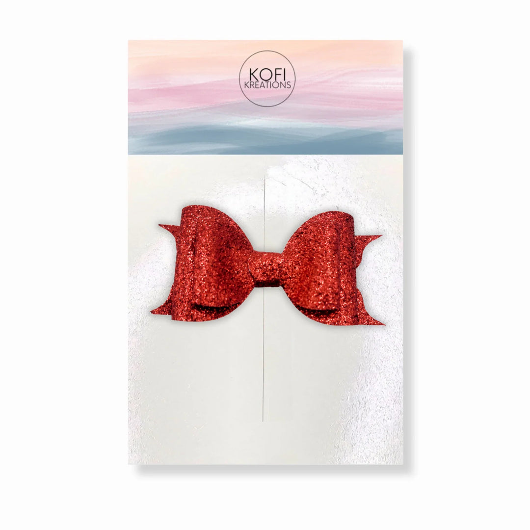 Red Glitter Hair Bow