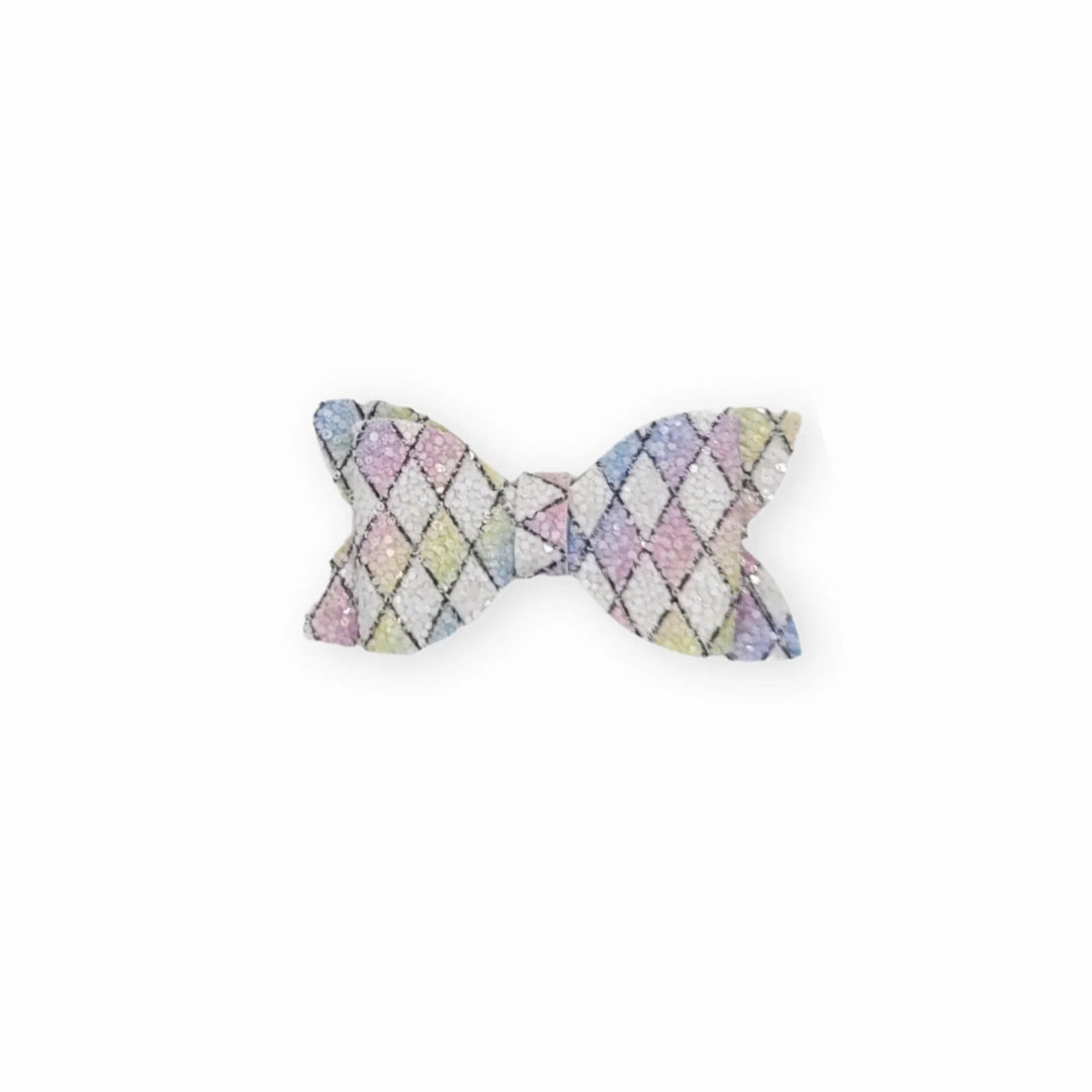 Luna | Rainbow Pyramid Glitter Hair Bow