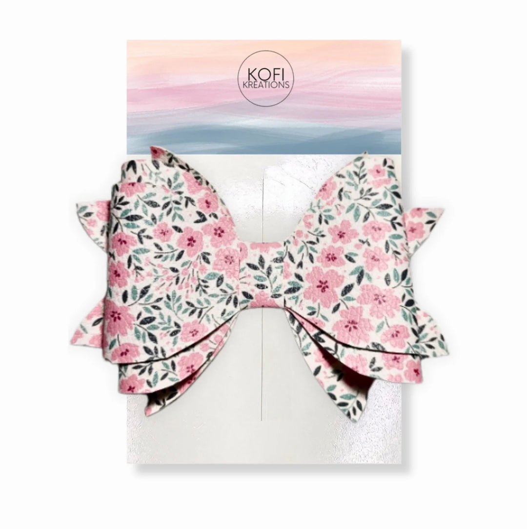 Peonies Flower Hair Bow
