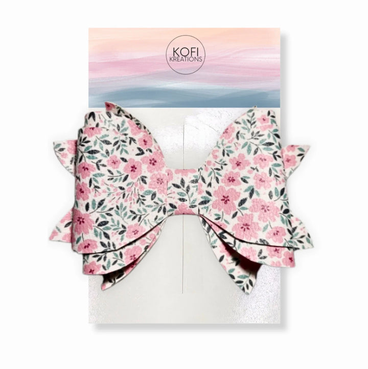 Peonies Flower Hair Bow