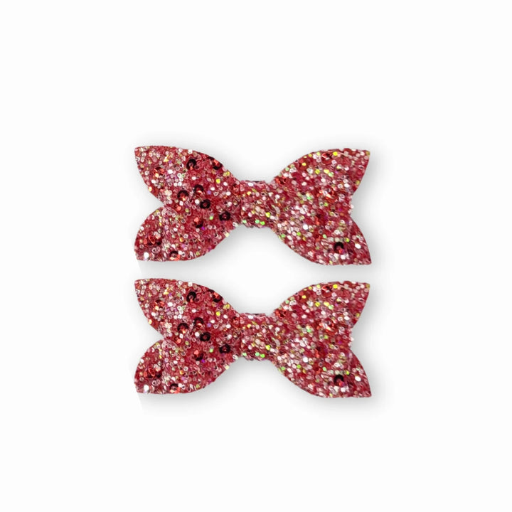 Luna | Red Glitter Hair Bow